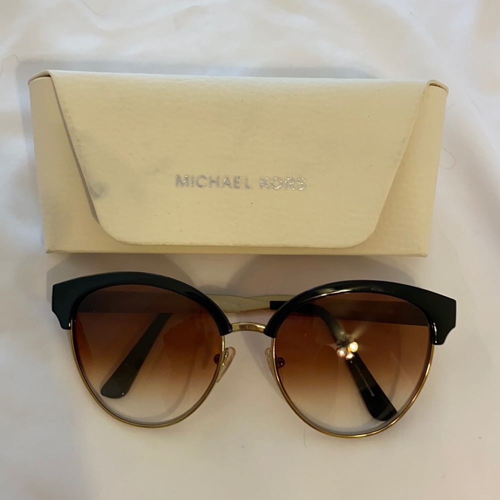 Michael Kors never worn before sunglasses! Black and gold with case